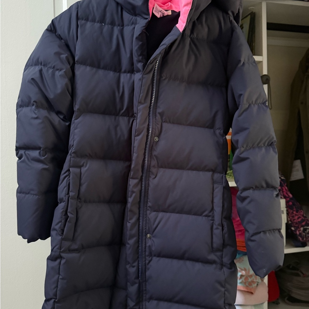 Jcrew Crewcuts Girls’ Navy Puffer Coat with Hood size 12